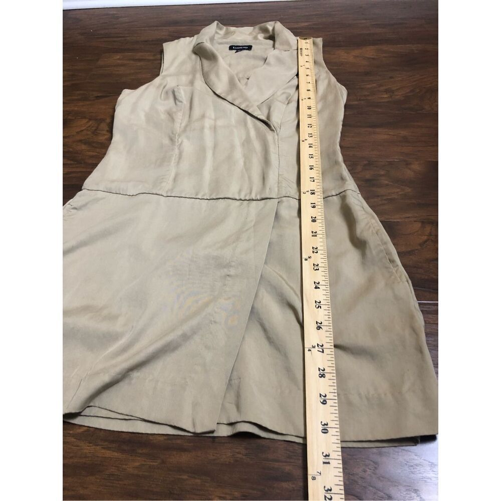 Bebe Beige Wrap Dress XS Sleeveless Lyocell Mini - Picture 10 of 13